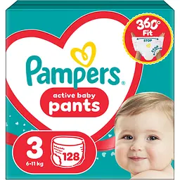 Набір підгузки-трусики Pampers Active Baby Pants Розмір 3 (6-11 кг) 128 шт. 