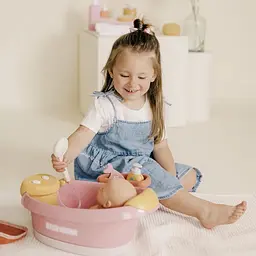 Игровой набор Smoby Ванна для пупса Беби Ньорс. Терракотовая пудра с электр. душем и подсветкой, с аксесс., (7600220386) - миниатюра 6