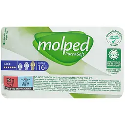 Гігієнічні прокладки Molped Pure&Soft night eco 6 крапель 16 шт. - мініатюра 3