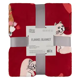 Плед Ardesto Flannel 160х200 см 100% поліестер котики з сердечками pbe0050460 - мініатюра 2