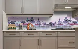 Вініловий кухонний фартух Старовинний замок наклейка для кухні Архітектура Рожевий 60х300 см Happy Pocket Z181411 - мініатюра 4