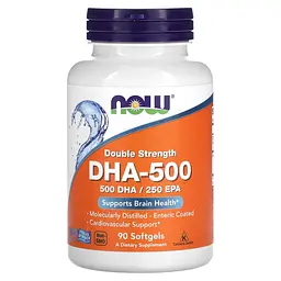 NOW Риб'ячий жир подвійної концентрації DHA-500 - 90 софтгель Now Foods