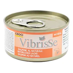 Вологий корм для котів Vibrisse лосось у власному соку, банка 70 г