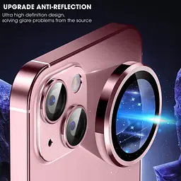 Захисне скло Metal Classic на камеру (у упак.) для Apple iPhone 15 (6.1) / 15 Plus (6.7) Рожевий / Pink - мініатюра 4