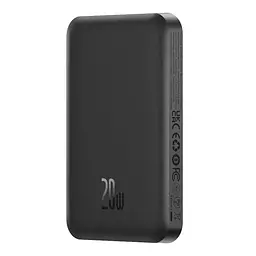 Зовнішній акумулятор MagSafe - бездротовий Baseus Power Bank 5000mAh 20W (PPCXM05) чорний - мініатюра 3