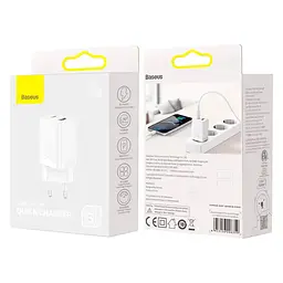 МЗП Baseus Super Si Pro Quick Charger 30W (1USB-A/1C) (CCSUPP-E) White - мініатюра 5