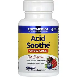 Травні ферменти від печії Enzymedica Acid Soothe зі смаком ягід 30 жувальних таблеток - мініатюра 3
