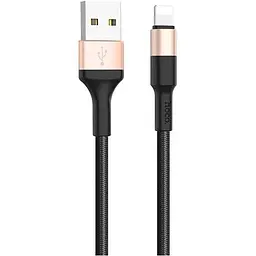 Кабель Hoco X26 Xpress Lightning 1m black gold