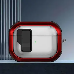 Футляр протиударний Locking Button для навушників Airpods Pro 3 Red - мініатюра 2