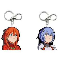 Брелок голографічний 3D Євангеліон Аска Ленглі та Рей Аянамі Evangelion Asuka Langley Rei Ayanami 5 см