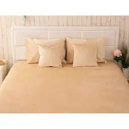 Покривало Руно двостороннє декоративне Velour Beige ромб 220х240 см бежеве - мініатюра 3