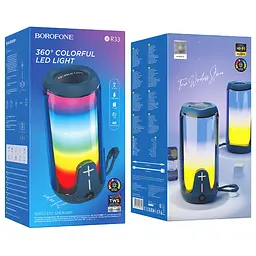 Портативна bluetooth колонка Borofone BR33 TWS з LED підсвічуванням синій - мініатюра 5