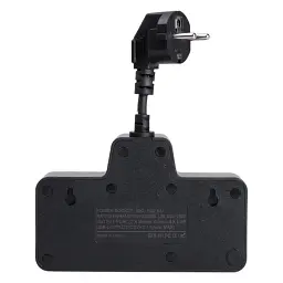 Мережевий фільтр-розгалужувач SNAILS 2 розетки LED 4 USB 8 см, чорний
- мініатюра 3