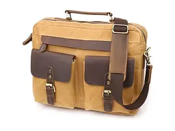 Стильний портфель з якісного текстилю зі шкіряними вставками Vintage 37х28х8 см sum0027464 - мініатюра 1