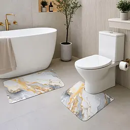 Набір килимків для ванної та туалету Golden Marble 50*80/40*50 см Yiwu HP-42-179 - мініатюра 2