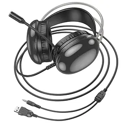 Навушники Hoco W109 Rich gaming headphones Black - мініатюра 3