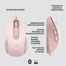 Миша Logitech Signature M650 L Wireless Mouse Rose (910-006237) - мініатюра 6