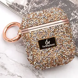 TPU чохол Bling World Rock Diamond для навушників AirPods 1/2 Рожевий - мініатюра 6