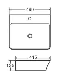 Умивальник накладний керамічний Mixxus Premium Bevel-0201 з переливом 485x410x125 мм MP6480, Білий - мініатюра 3