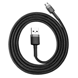 USB кабель Baseus Cafule for Micro 2.4A/1m сірий-чорний CAMKLF-BG1 - мініатюра 5