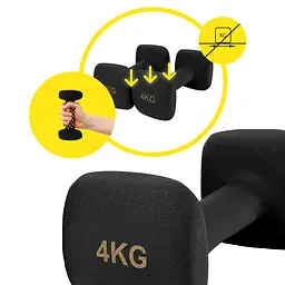 Гантелі вінілові Cornix Square 2 x 4 кг XR-0409 Black - мініатюра 6