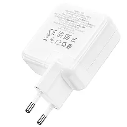 МЗП Hoco C115A Header PD65W+QC3.0 (1USB-A/2C) White - мініатюра 4