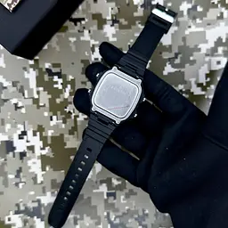 Чоловічий наручний годинник 010BKUASI Тризуб срібло Чорні + Коробка. Patriot acs0031023 - мініатюра 5