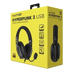 Ігрові навушники з мікрофоном HATOR ESH-10B HYPERPUNK 3 USB 7.1 Hi-Res SyncHUB Black - мініатюра 9