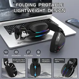 Attack Shark L90 Wireless Gaming Headset — бездротова Bluetooth-гарнітура з мікрофоном для геймерів, Чорний - мініатюра 5
