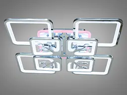 Стельова LED-люстра Diasha 8157/4+4HR 190W, 60×60×12 см, 3 кольори світла, диммер, пульт - мініатюра 3