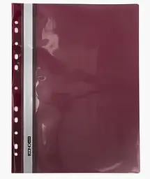 Папка-швидкозшивач E31510-18 Economix з прозорим верхом А4 з перфорацією глянець, бордовий (4044572315281)