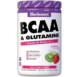 Амінокислоти BCAA Bluebonnet Nutrition Extreme Edge BCAA + Glutamine Powder Strawberry Kiwi 375 г