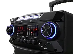 Колонка акумуляторна 2х10" 200Вт портативна c 2 радіомікрофонами караоке акустична система c LED RGB підсвічуванням 72х43х34см TWS/FM/USB/TF/SD/BT/REC/EQ/LED/2MIC ZXX-9292 - мініатюра 3