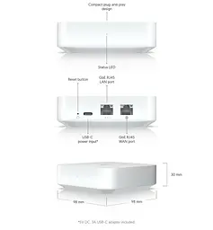 Маршрутизатор Ubiquiti Unifi Gateway Lite (UXG-Lite) - мініатюра 2