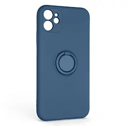 Силиконовый чехол для Apple iPhone 11, Icon Ring, синий, панель-накладка, с кольцом-подставкой на 360°, противоударный, возможность использования магнитных держателей, ArmorStandart (ARM68643)