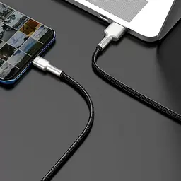 Кабель Baseus Cafule Metal Data Cable USB to USB-C 0.25m Black (CAKF000001) [86015] - мініатюра 4