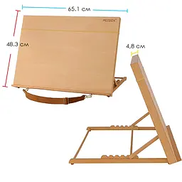 Мольберт-планшет настільний 6076 А2 бук 65,1×48,3×48,3см MEEDEN (6975441361918) - мініатюра 3