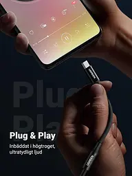 Перехідник Ugreen кабель Type-C - 3.5 mm для навушників 10CM Black (AV142) - мініатюра 3