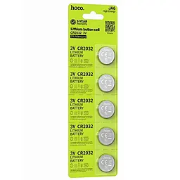 Батарейки Hoco JA6 CR2032 Button 5 pcs Silver - мініатюра 3