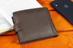 Шкіряне чоловіче портмоне на кнопці ST Leather ST104 коричневе 9,5 см - мініатюра 8