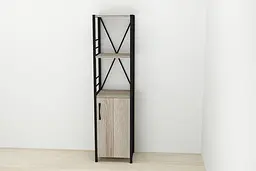Етажерка 3/34 Ferrum-decor Серії Конект із тумбою 144x34x28 Чорний ДСП Сонома Трюфель (FRD-104425) - мініатюра 2