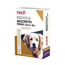 Veko Ассуріті Плюс Спот Он для собак 25-40 кг 6 х 4.0 мл пак
