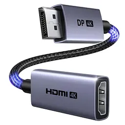 Відеоперехідник UGREEN DP139 DisplayPort - HDMI 4K 60 Гц 0,2 м сріблясто-сірий (95418)