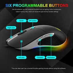 Игровая мышь iMICE X6, 6 кнопок, 6400 DPI, Led Lighting - мініатюра 2