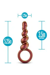 Анальна пробка Anal Adventures Matrix Spiral Loop Plug 13.3 см (жовтогарячий) - мініатюра 3