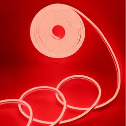 Світлодіодна неонова стрічка герметична червона 5 метрів NEON 220В JL 2835-120 G IP65 - мініатюра 2