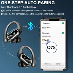 Бездротові навушники Poounur Bluetooth 5.3 з шумопоглинанням та мікрофоном - мініатюра 7