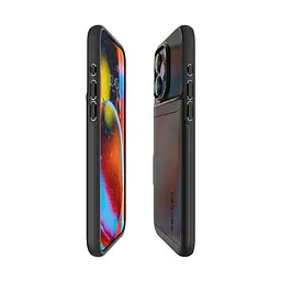 Чехол Spigen Slim Armor CS для iPhone 15 Pro Max Black (ACS06589) + защитное стекло - мініатюра 5