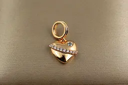 Кулон Xuping Jewelry сердечко з доріжкою з камінчиків 1 см золотистий