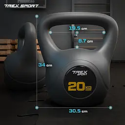 Гиря вінілова 20кг Trex Sport TX-020CKB чорний - мініатюра 5